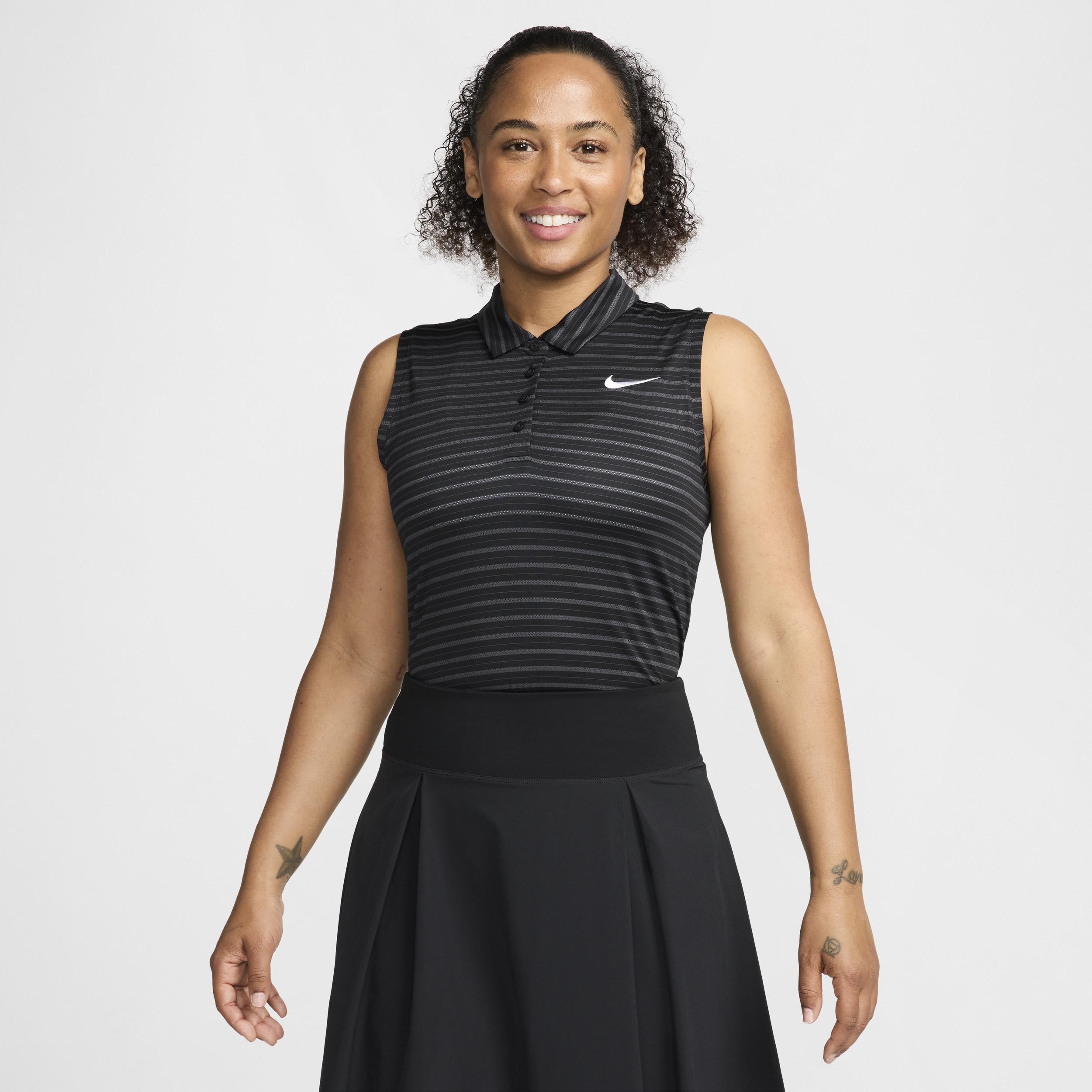 Nike Women's Victory Dri-FIT Sleeveless Striped Golf Polo Product Image