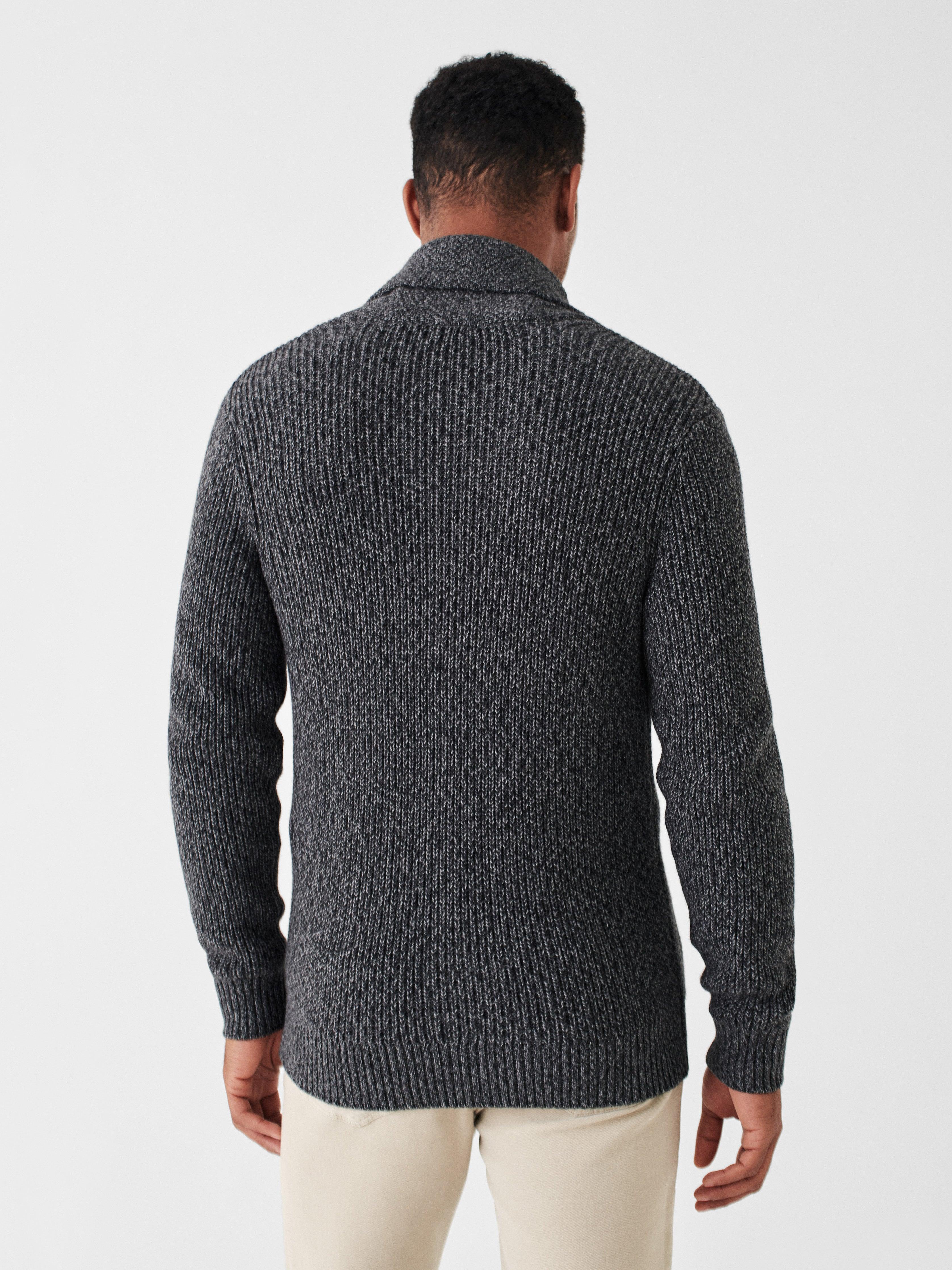 Marled Cotton Cardigan - Deep Charcoal Marl Male Product Image