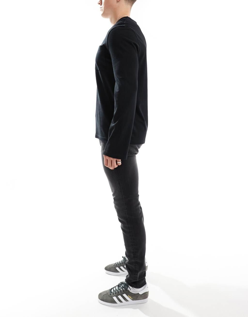 Only & Sons skinny fit jeans in washed black Product Image