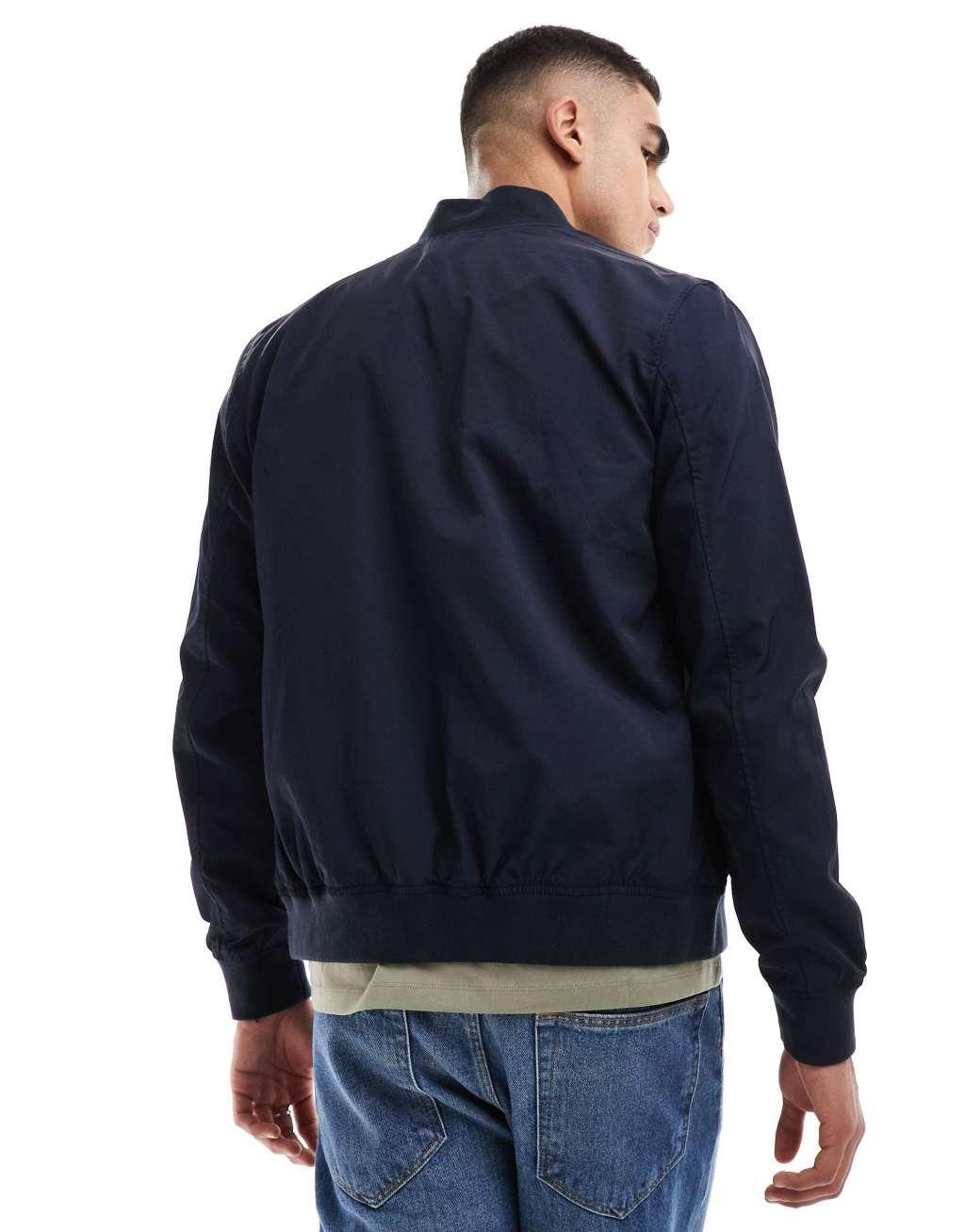 ASOS DESIGN lightweight bomber jacket in navy Product Image