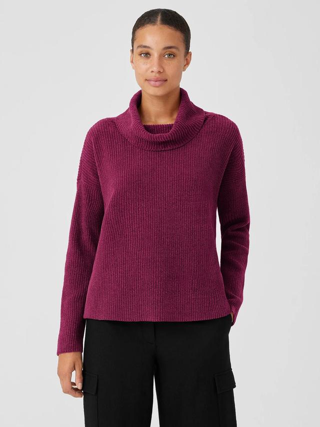 EILEEN FISHER Organic Cotton Chenille Turtleneck Topfemale Product Image