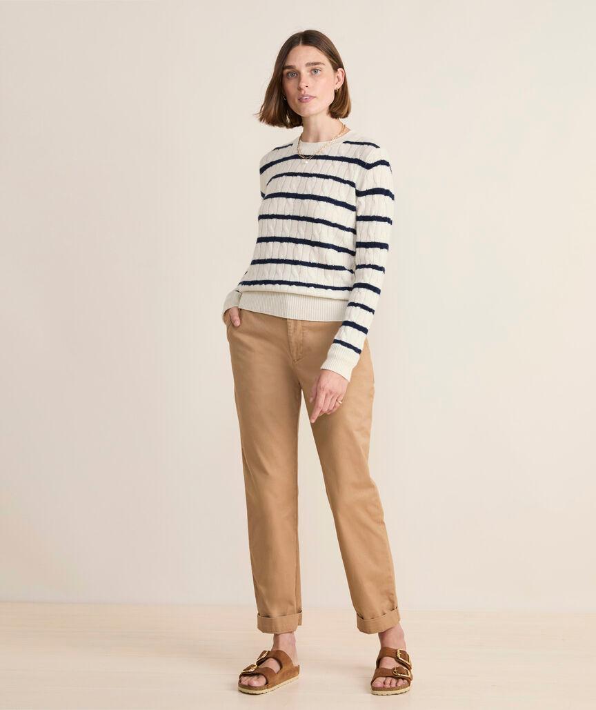 Cashmere Classic Cable Crewneck Sweater Product Image