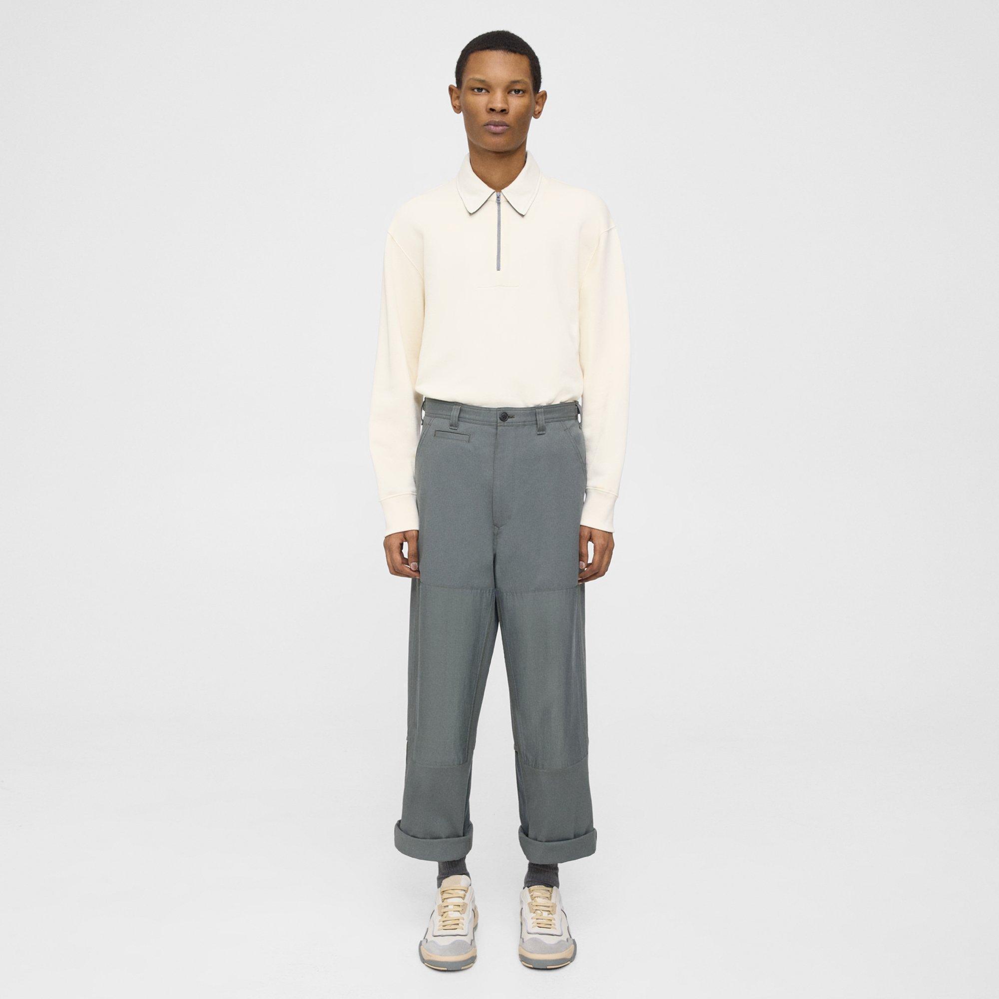 Theory Wide-Leg Pant in Cotton Twill  male Product Image
