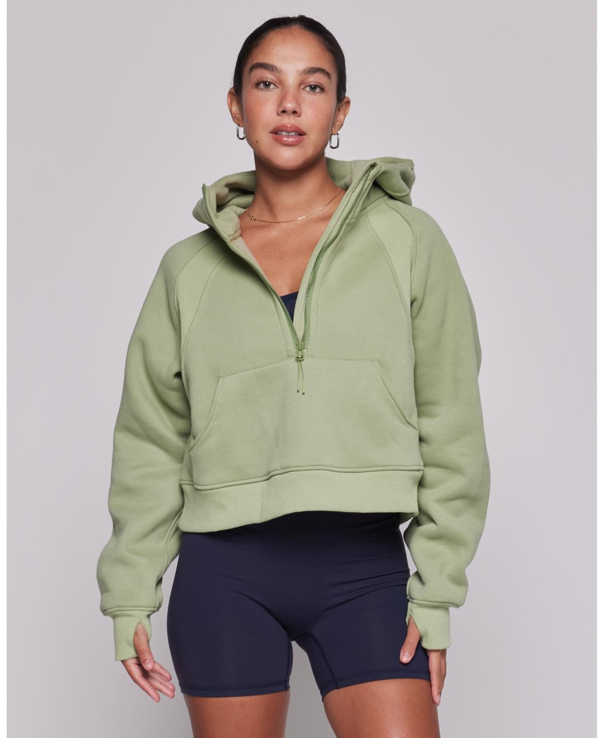 Effortless Fleece Half Zip Hoodie For Women Product Image