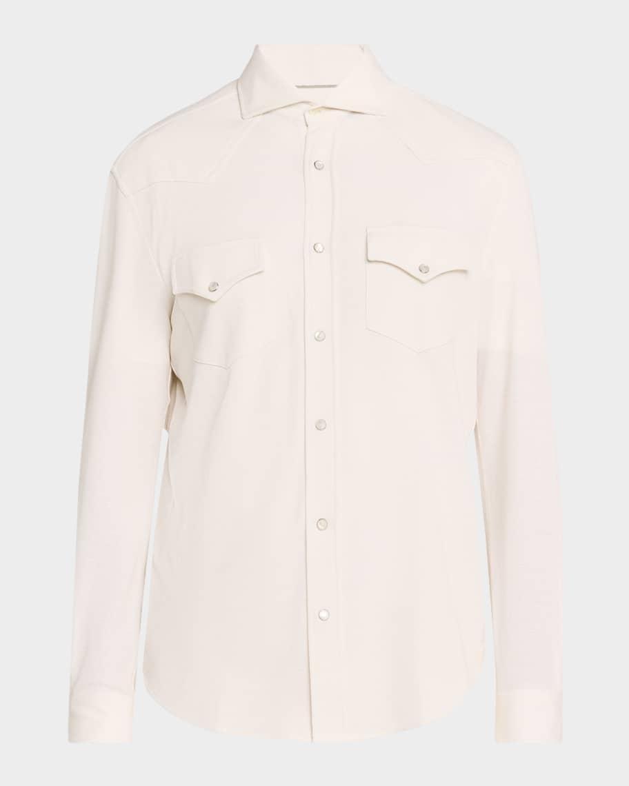 Mens Cotton and Silk Western Shirt Product Image