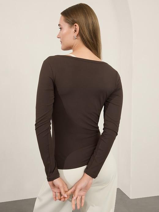 Signature Rib Henley Top Product Image