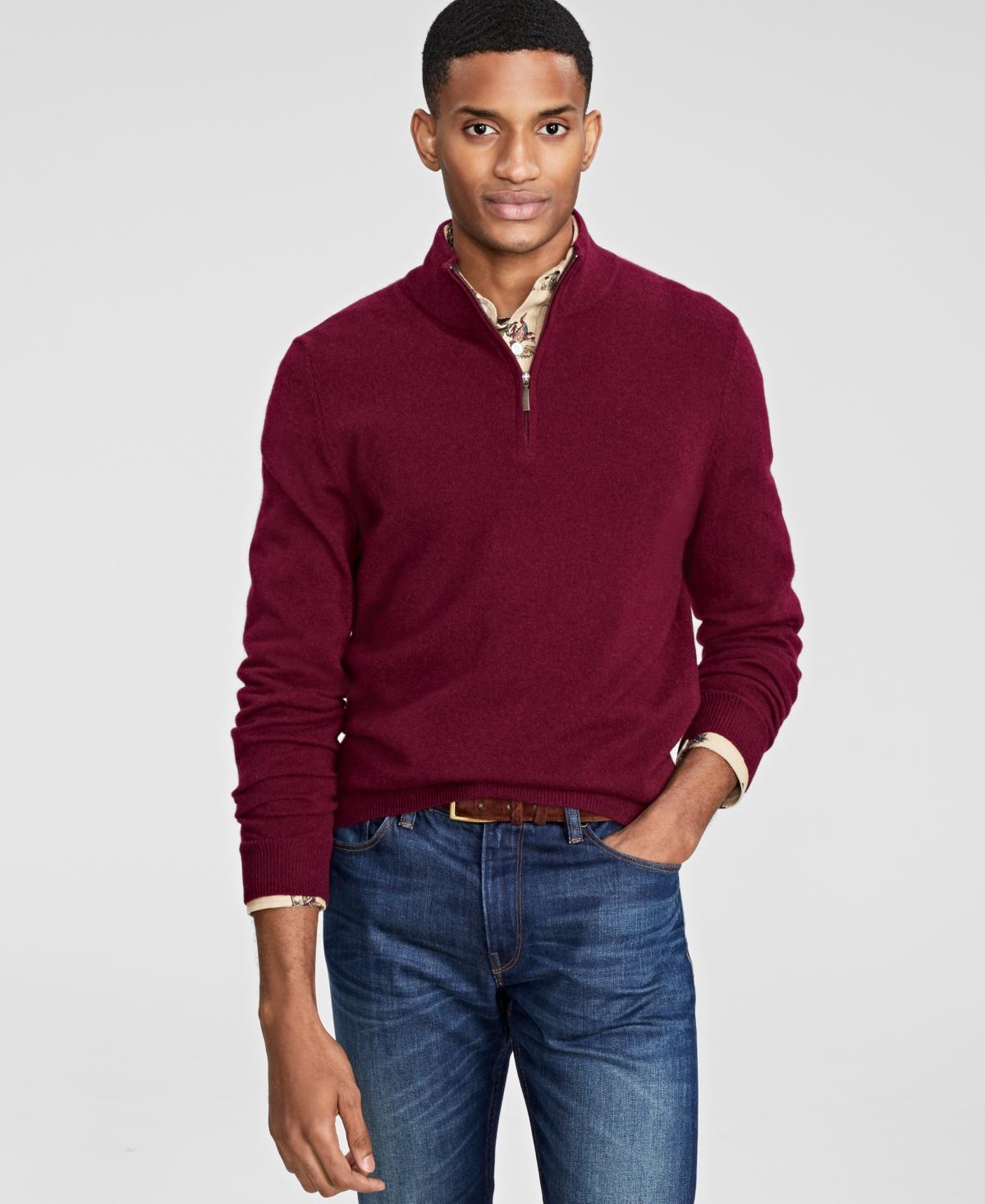 Club Room Mens Cashmere Quarter-Zip Sweater, Created for Macys Product Image