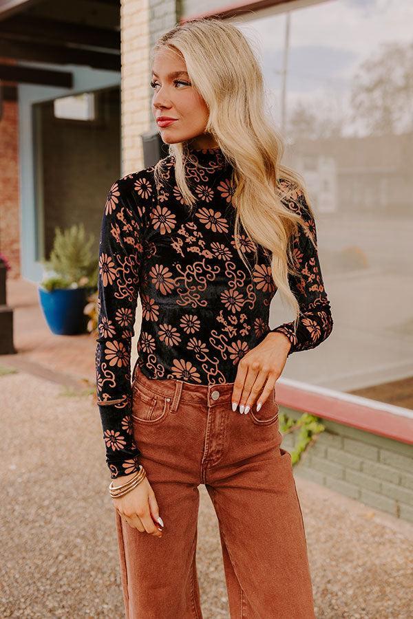 Paris Nights Floral Velvet Top Product Image