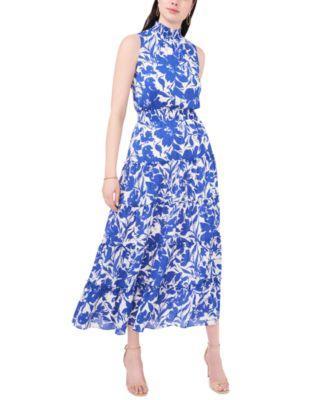 Women's Floral-Print Tiered Maxi Dress Product Image