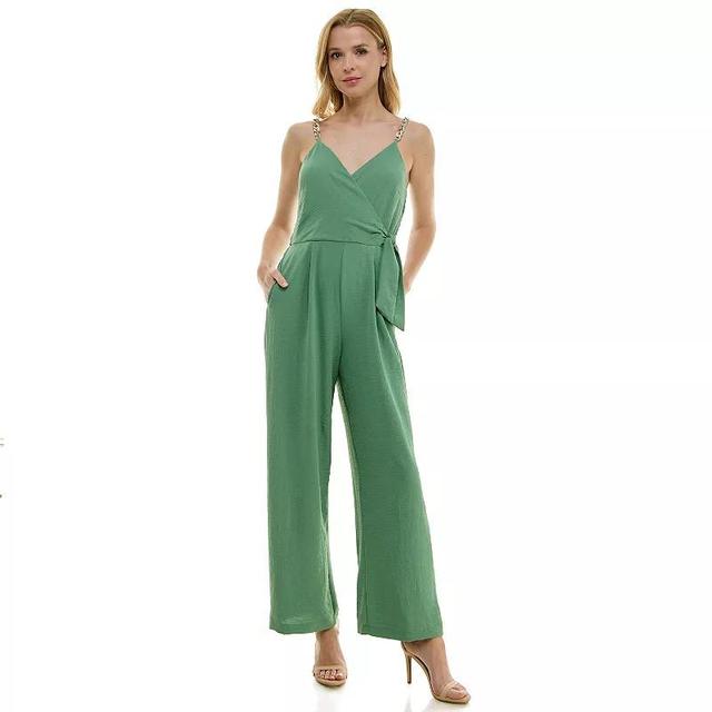 Womens Luxology Faux-Wrap Trim Detail Jumpsuit Product Image