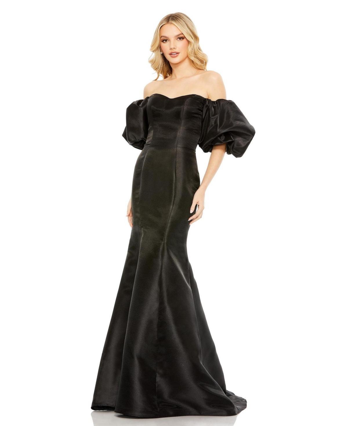 Womens Sweetheart Off-The-Shoulder Puff-Sleeve Gown Product Image