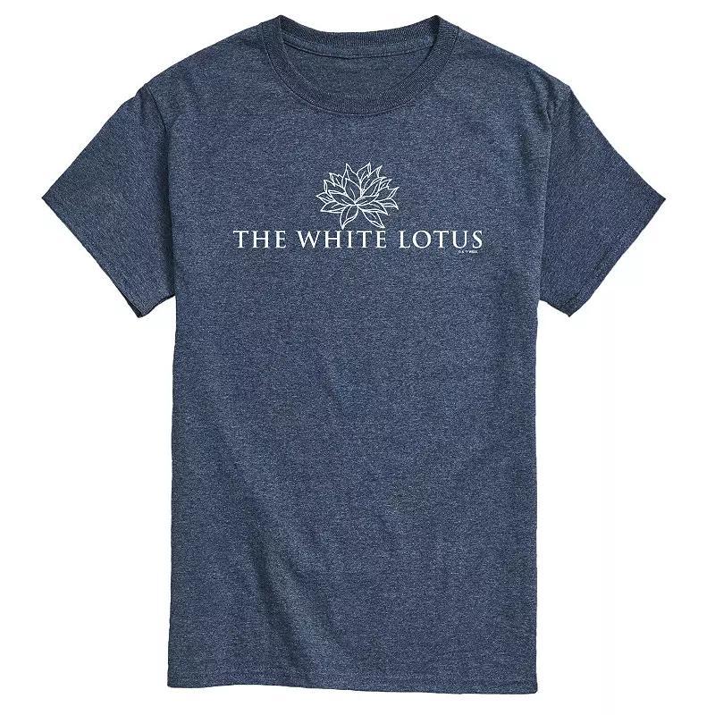 Mens White Lotus Logo Graphic Tee Blue Product Image