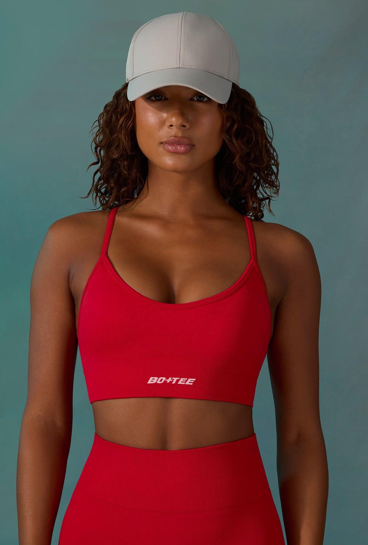 Super Sculpt Scoop Neck Sports Bra in Tango Red Product Image