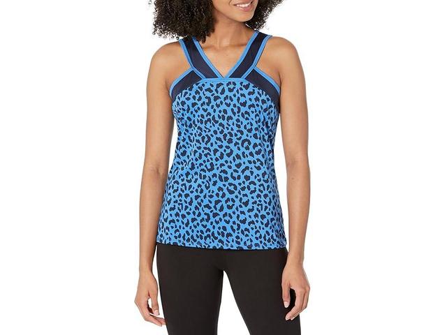 Tail Activewear Giza Full Back Tennis Tank (Ditsy Leopard) Women's Clothing Product Image