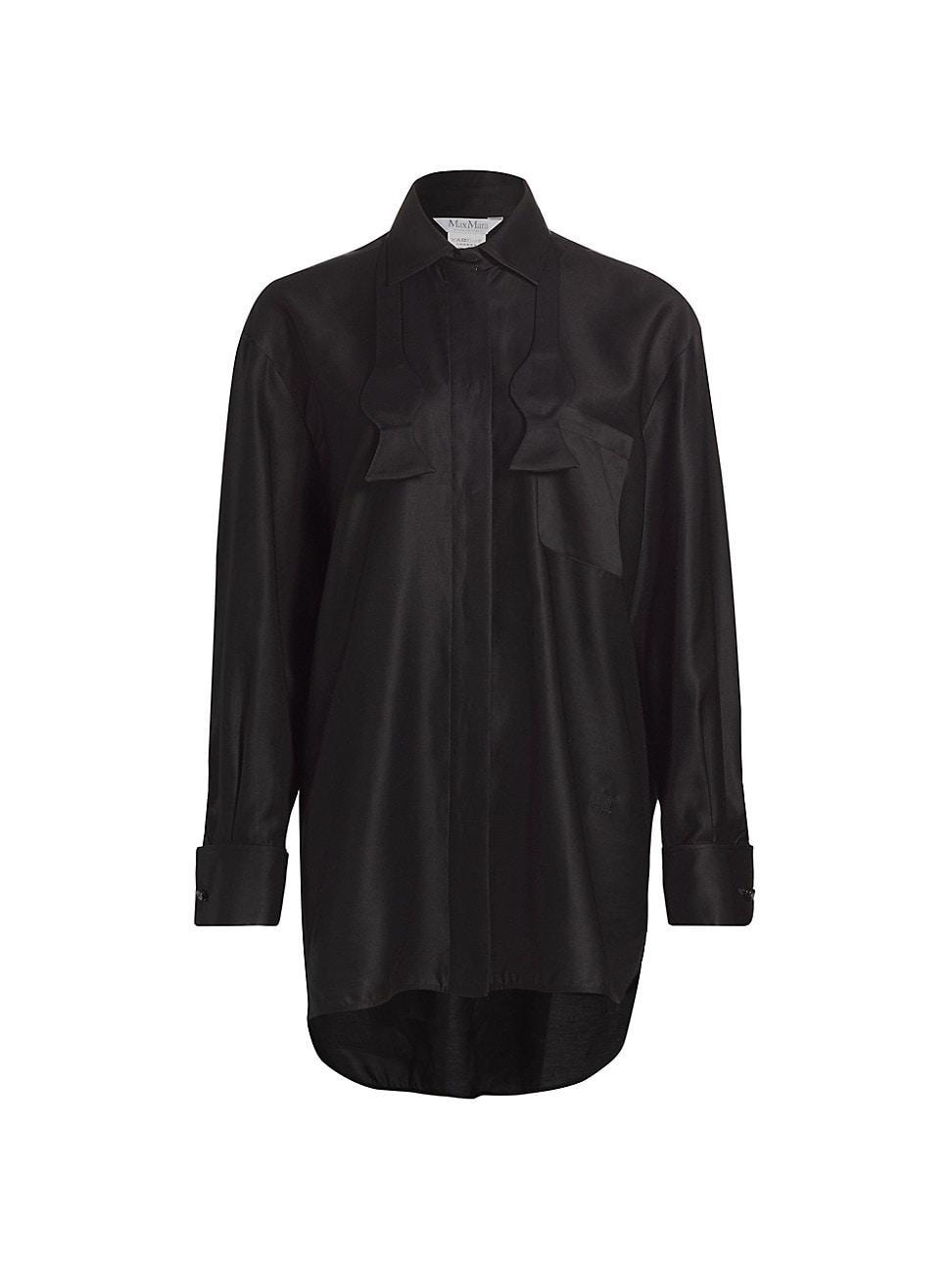 Max Mara Marea Oversize Button-Up Shirt with Bow Tie Product Image