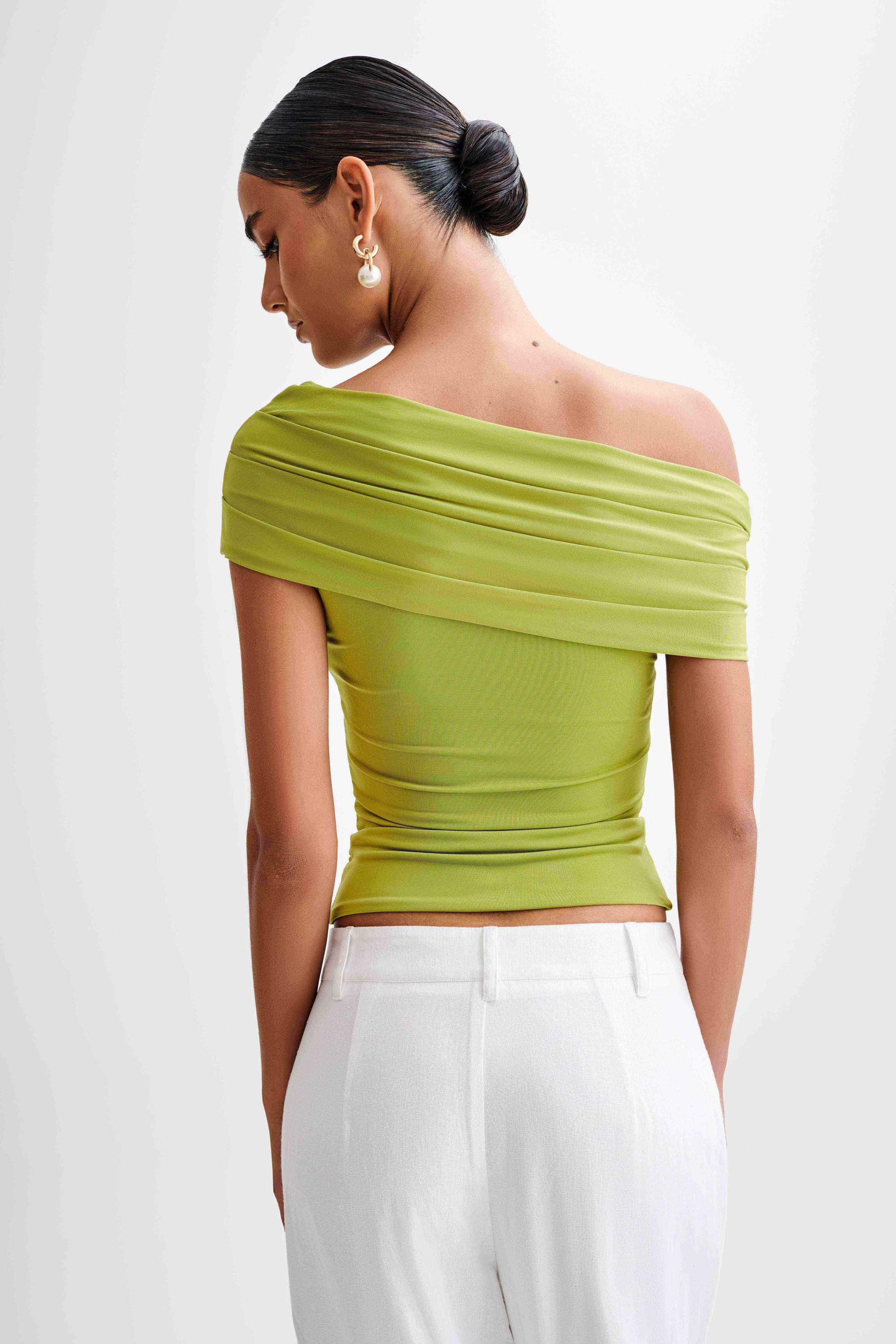 Cassandra Off Shoulder Slinky Top - Apple Product Image