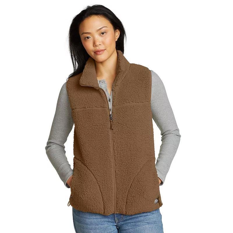 Womens Eddie Bauer Faux Shearling Vest Brown Product Image