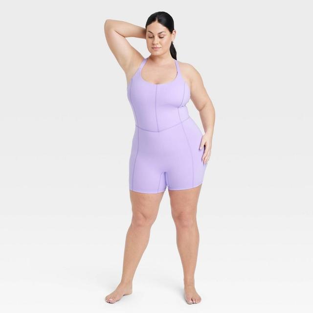 Womens Brushed Sculpt Short Bodysuit - All In Motion Violet 4X Product Image