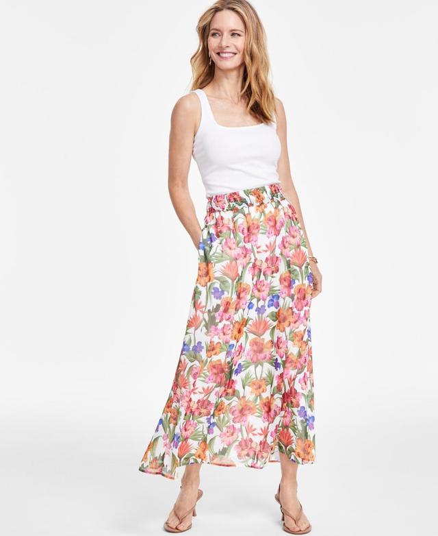 I.n.c. International Concepts Womens Floral-Print Pull-On Flared Maxi Skirt, Created for Macys Product Image