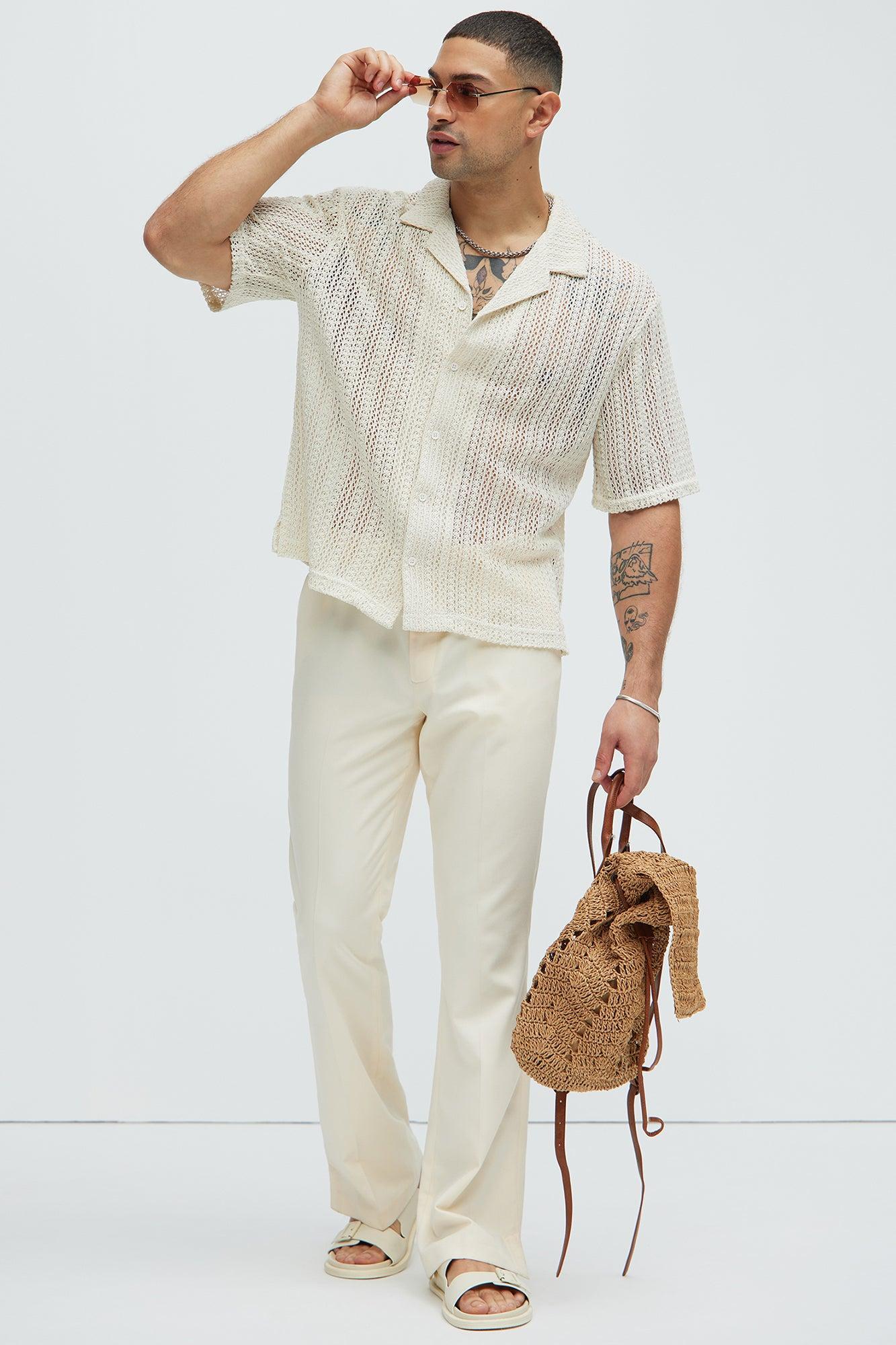 Atlas Textured Boxy Shirt - White Product Image