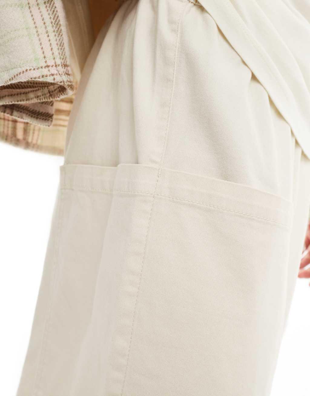 ADPT wide fit pull-on cargo pants in off-white  Product Image