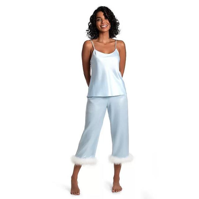 Womens Lilac+London 2-pc. Satin Pajama Cami & Cropped Pajama Pants Sleep Set Product Image