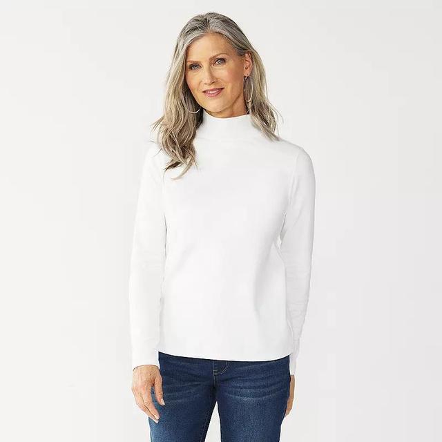 Womens Croft & Barrow Essential Long-Sleeve Mockneck Top Product Image