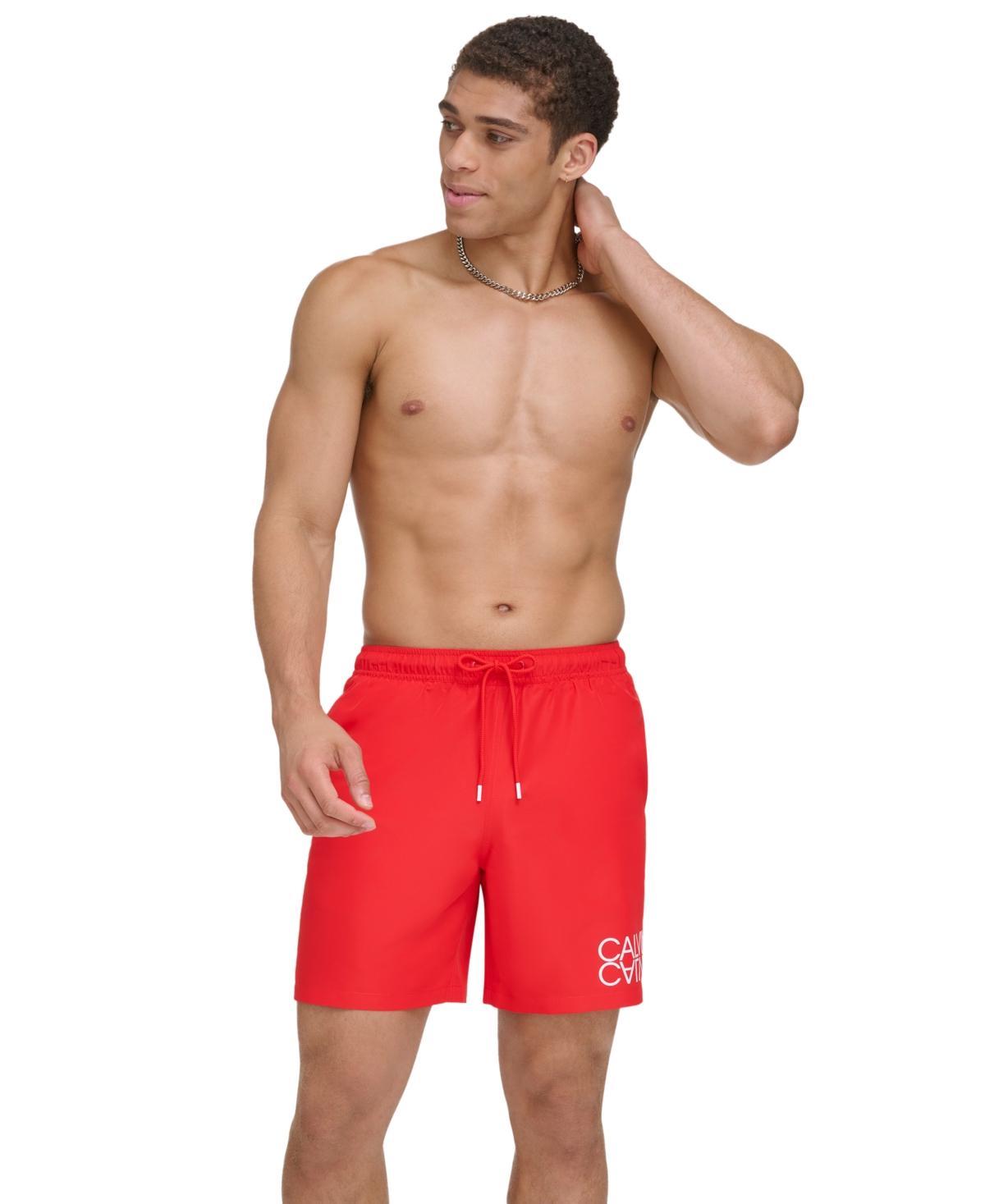 Men's Reflection Logo Elastic Waist 7 Volley Swim Trunks Product Image