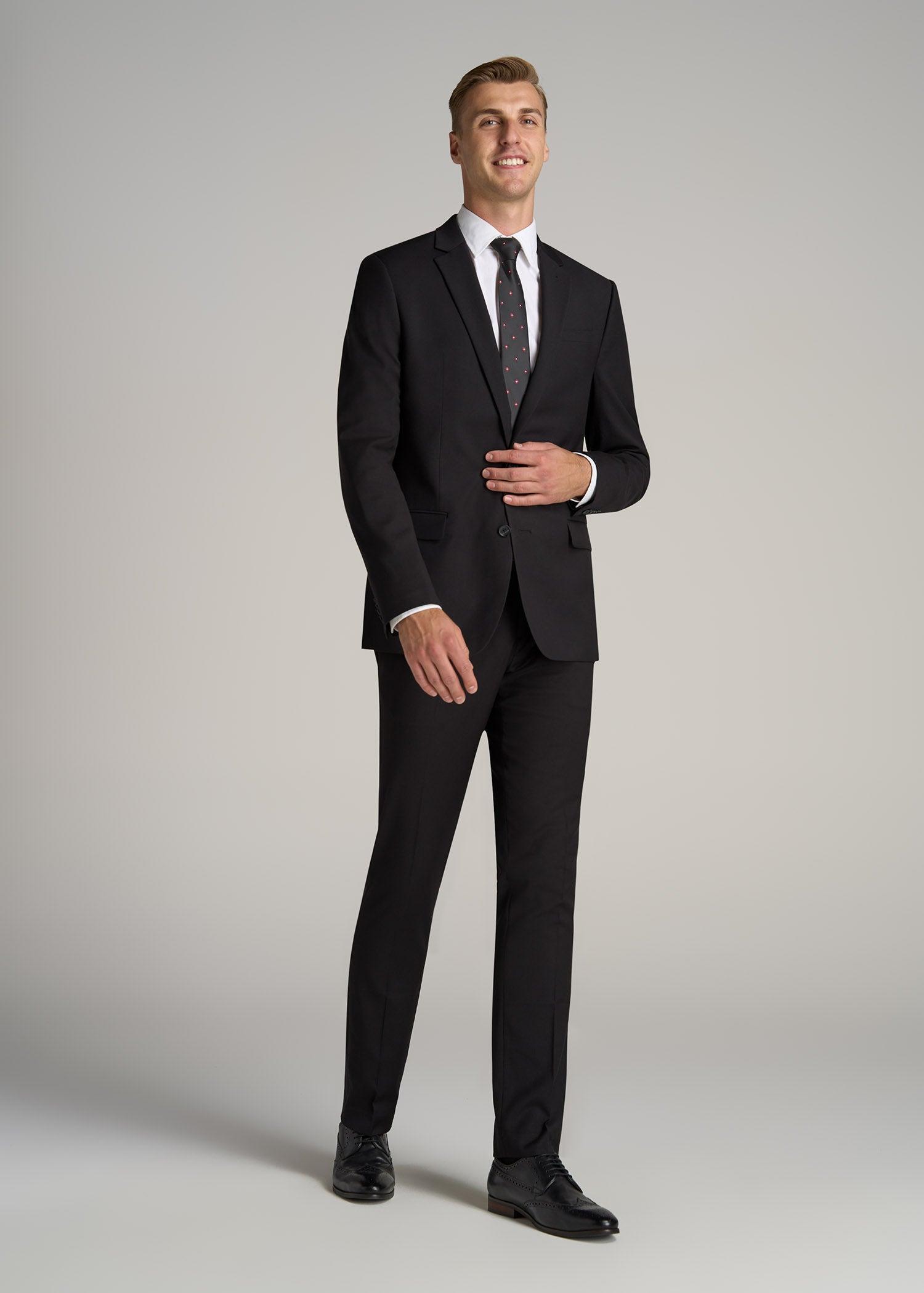 Suit Jacket for Tall Men in Black Male Product Image