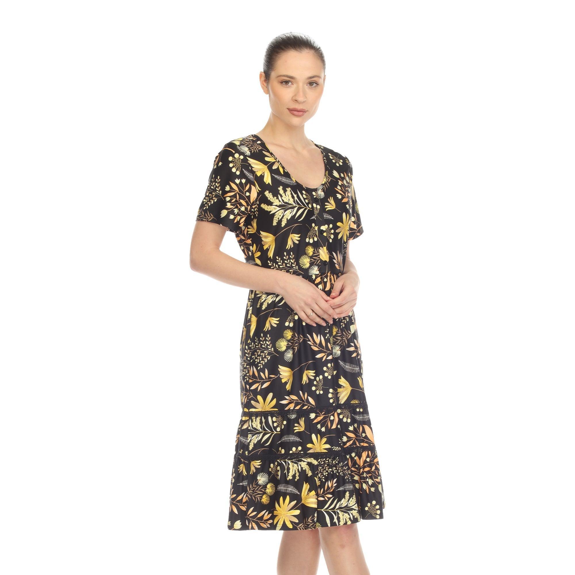 Floral Short Sleeve Knee Length Dress Product Image