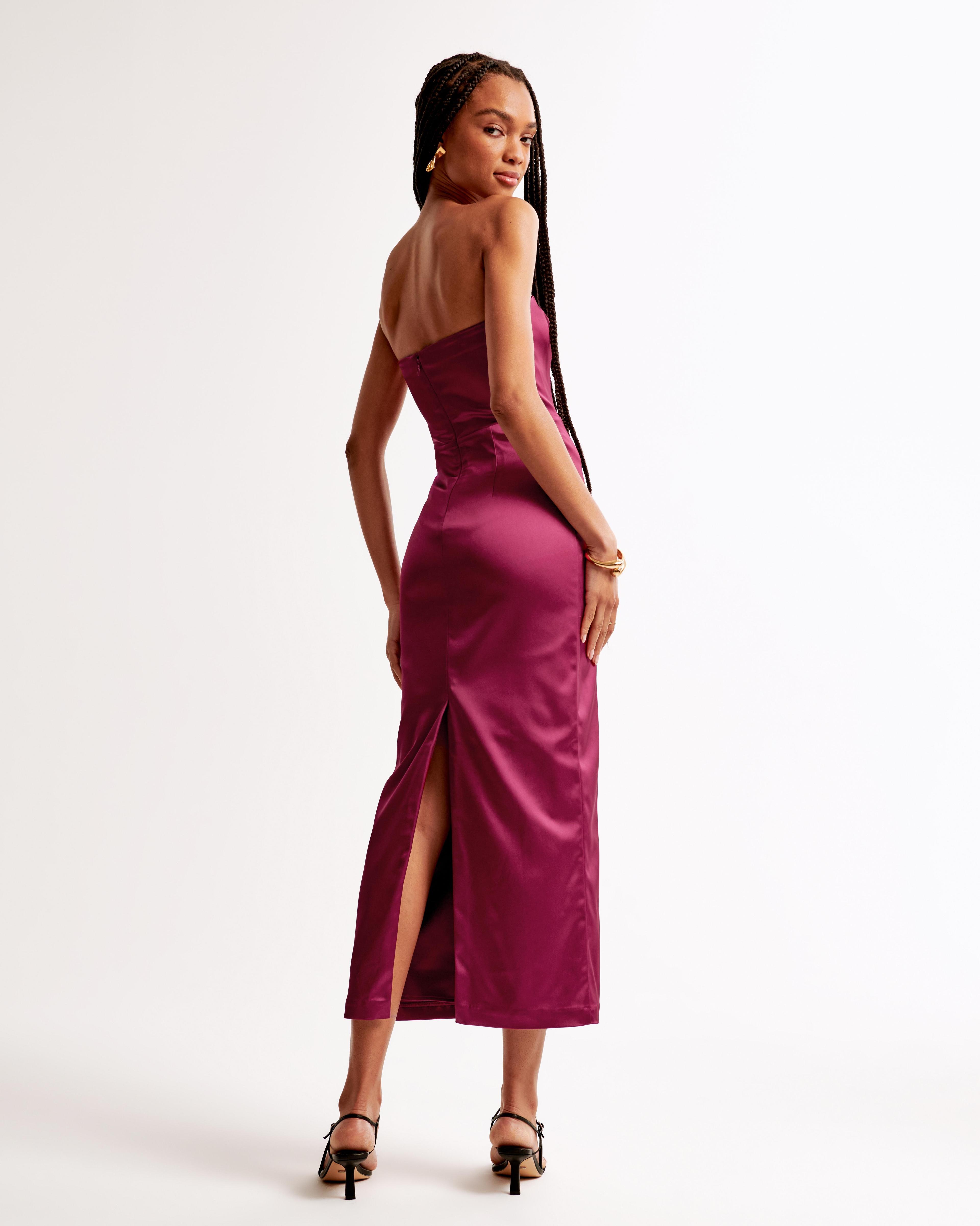 Strapless Satin Sculpt Maxi Dress Product Image