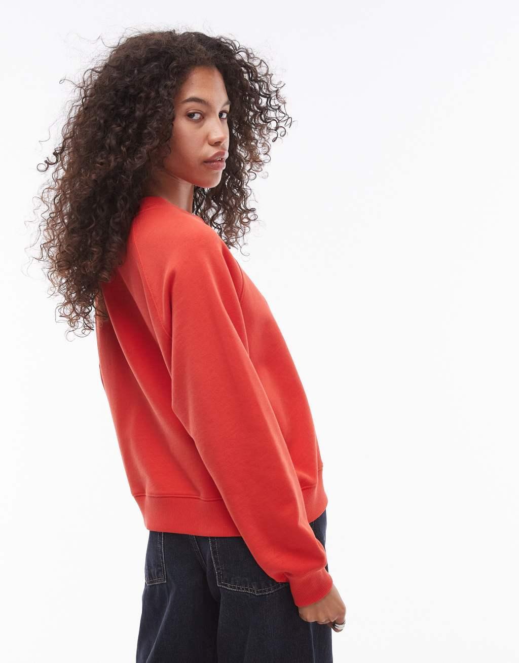 ARKET soft terry sweatshirt in red Product Image