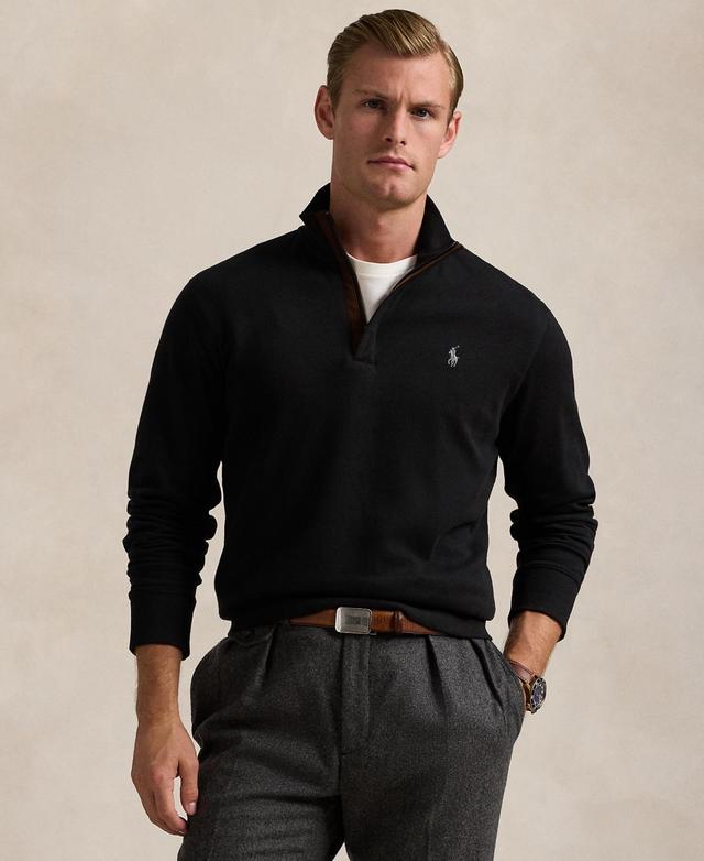 Mens Cotton Long-Sleeve Quarter-Zip Sweater Product Image