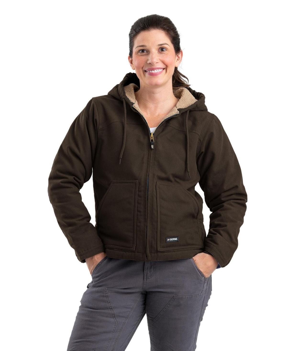 Berne Womens Lined Softstone Duck Hooded Jacket Product Image