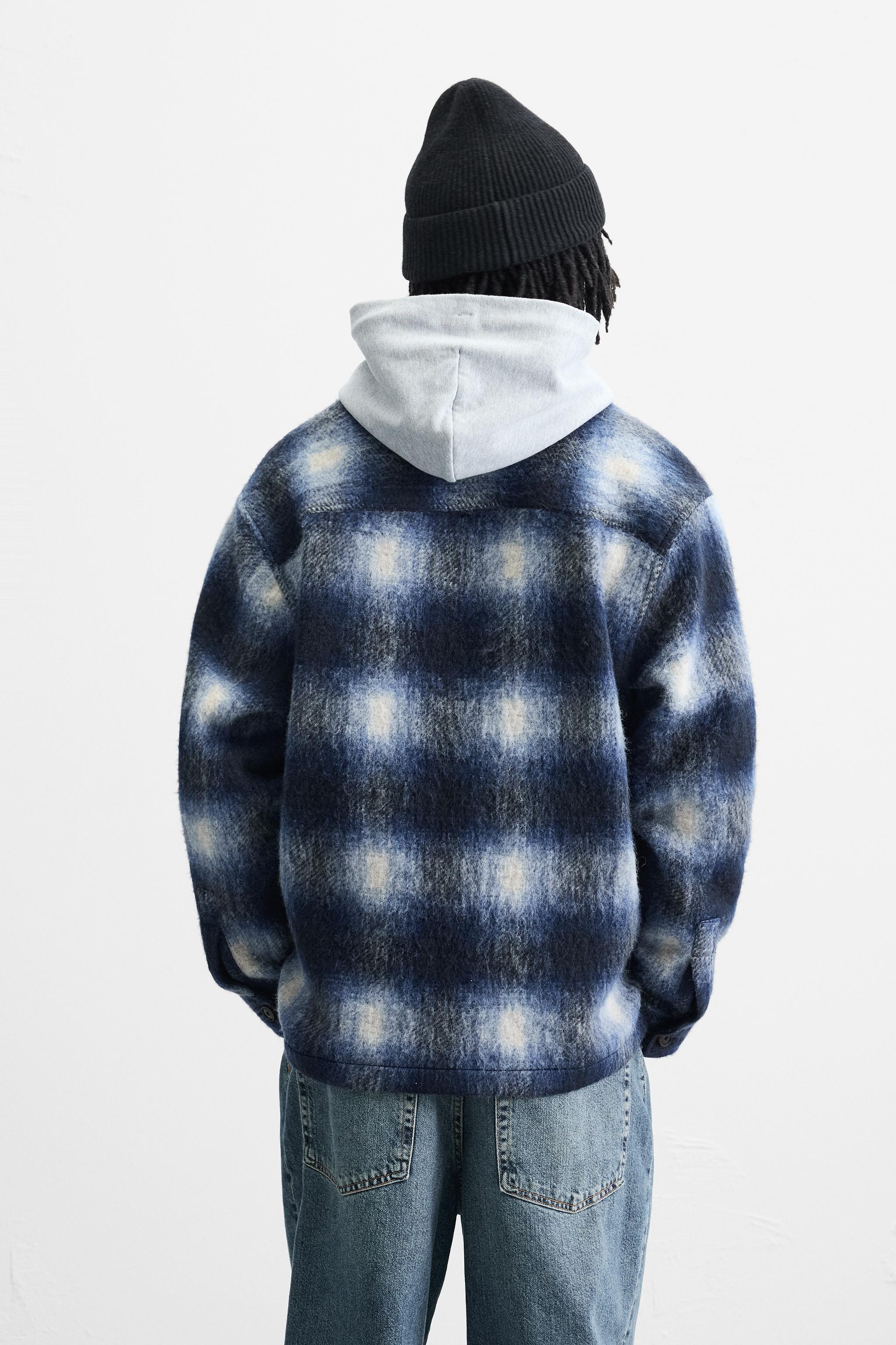 TEXTURED PLAID OVERSHIRT Product Image