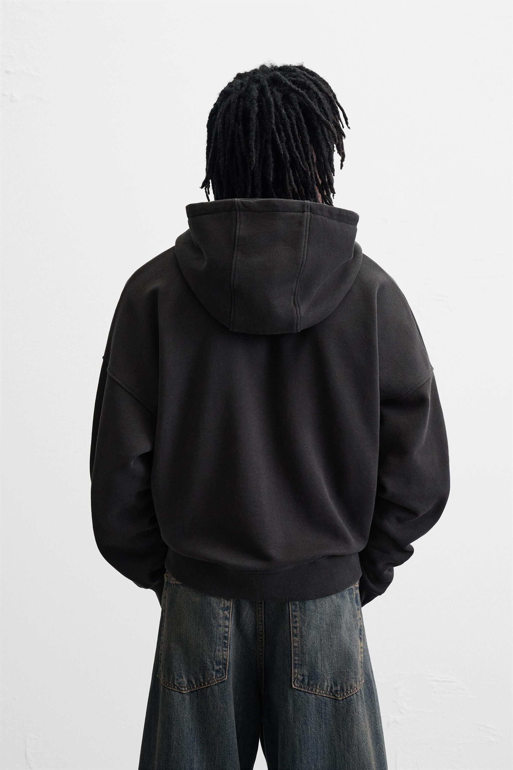 WASHED TEXT ZIP SWEATSHIRT Product Image