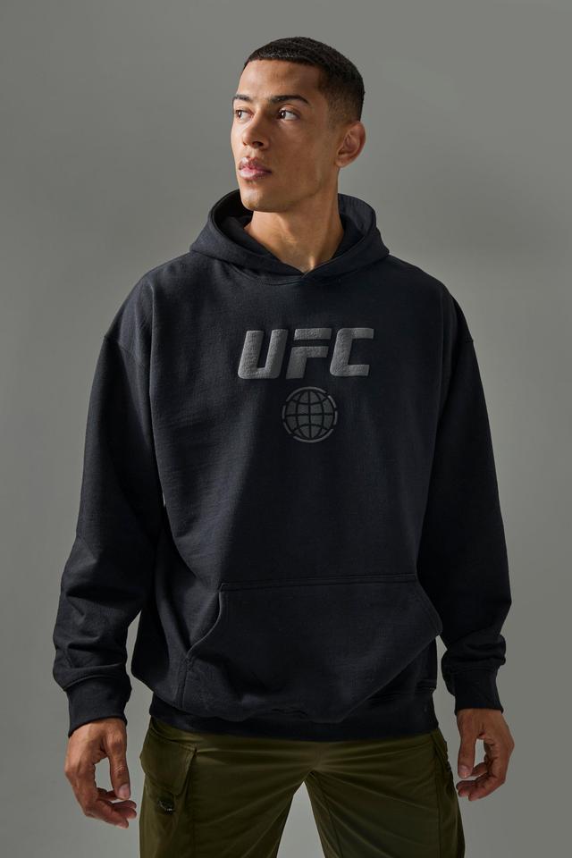 Active Oversized UFC Puff Print License Hoodie | boohooMAN USA Product Image