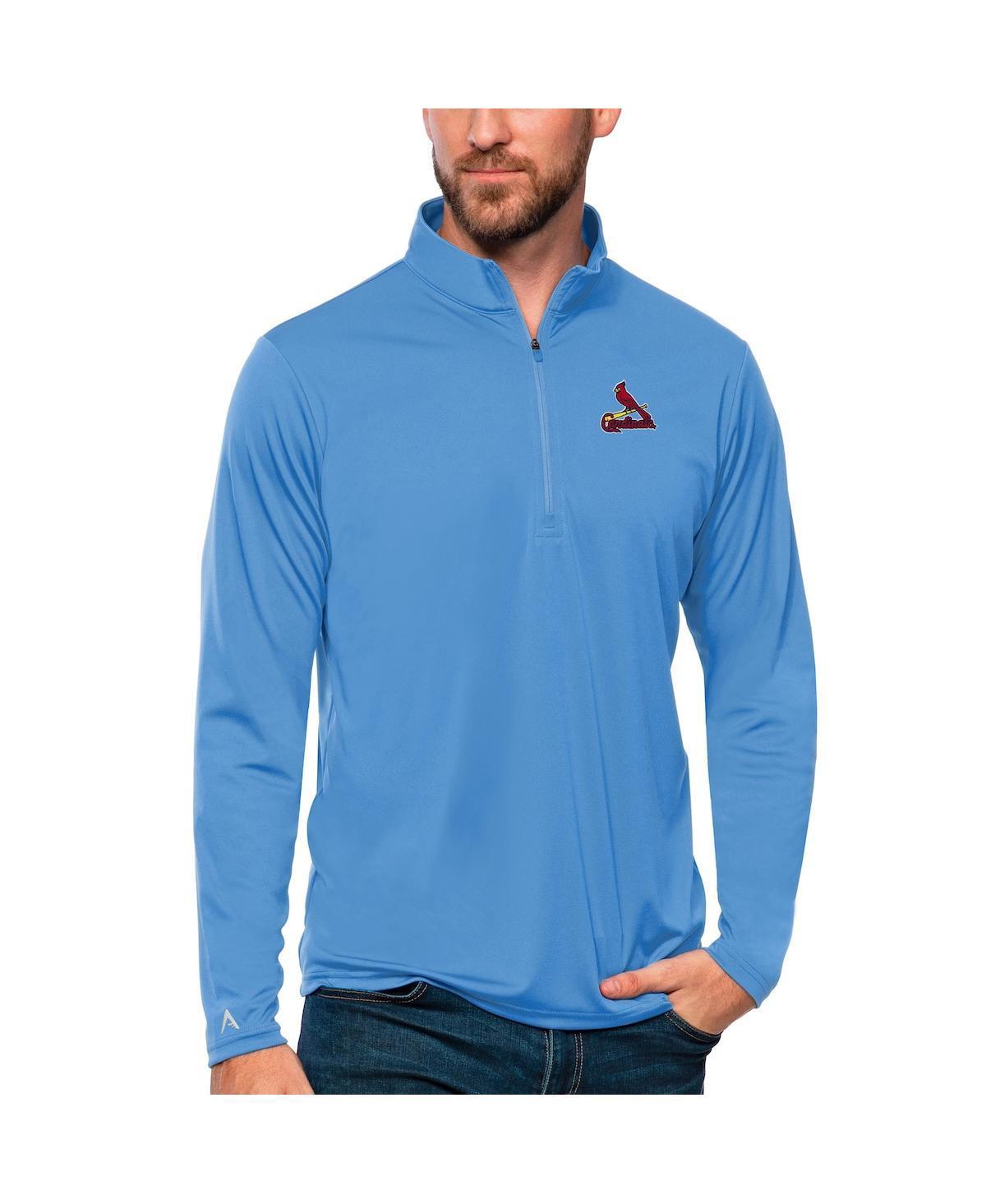 Antigua Mens Powder Blue St. Louis Cardinals Tribute Quarter-Zip Pullover Top Product Image