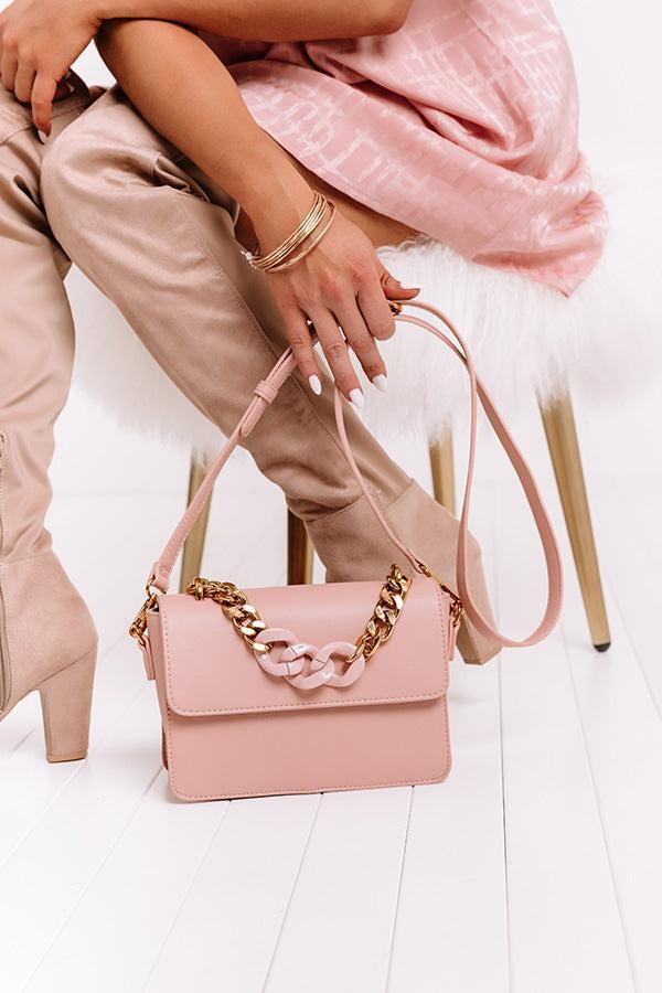 Wine Date Faux Leather Crossbody In Pink Product Image