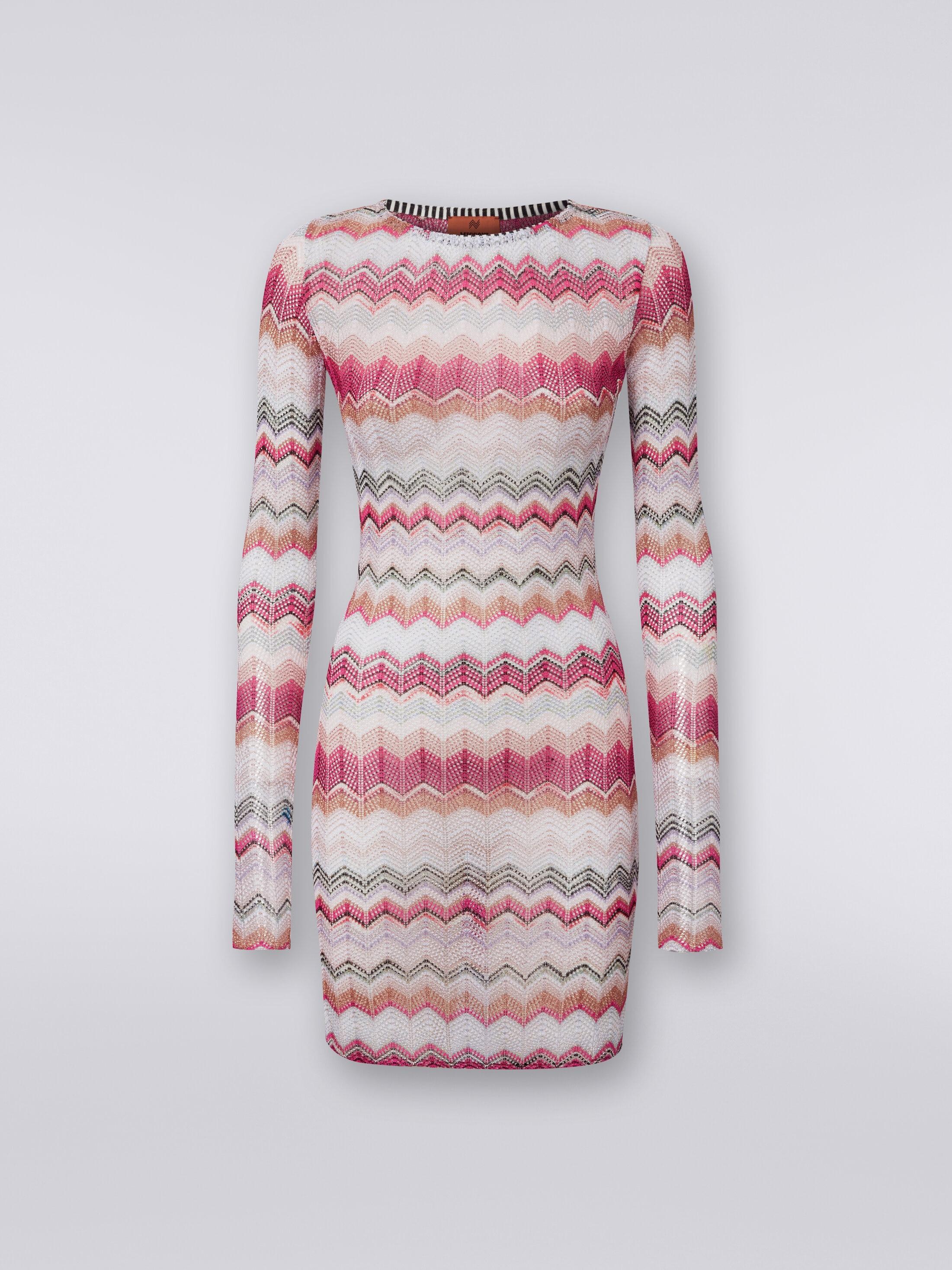 Zigzag crochet dress with lurex Product Image