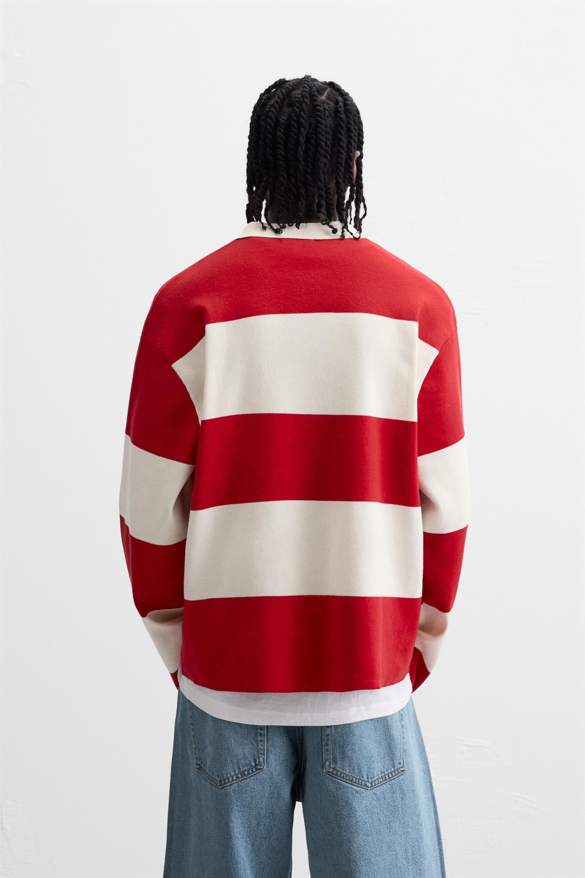 STRIPED KNIT POLO Product Image