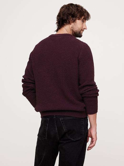 Ribbed Bouclé Crew-Neck Sweater Product Image