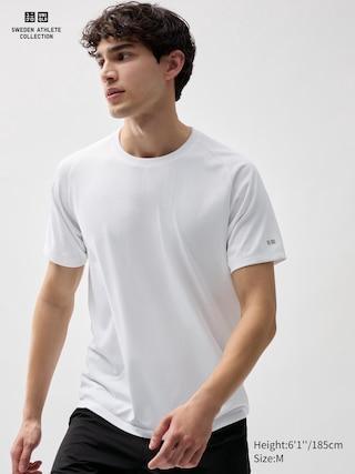 Mens Dry-Ex Short-Sleeve Crew Neck T-Shirt with Odor Control White XL UNIQLO US Product Image