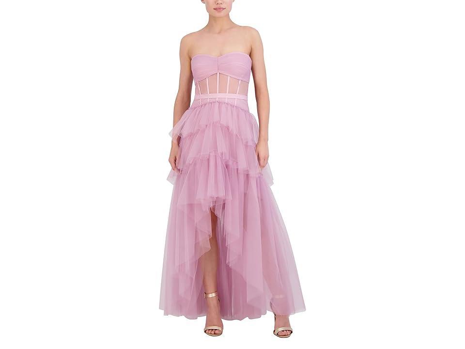 BCBGMAXAZRIA Iba Tulle w/ Pearls Rs Trim (Light Mulberry) Women's Clothing Product Image