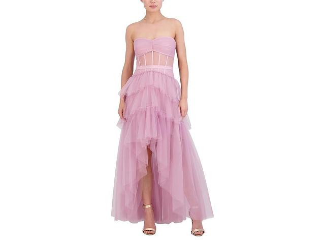 Womens Strapless High-Low Dress Product Image