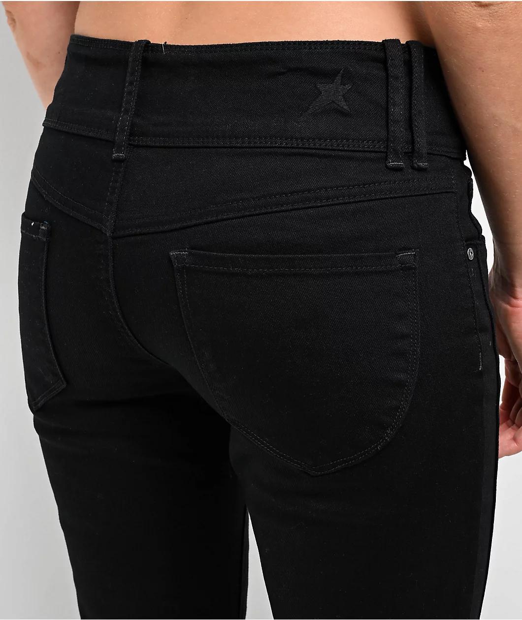 Empyre Britt Y2K Black Low Rise Flare Jeans Product Image