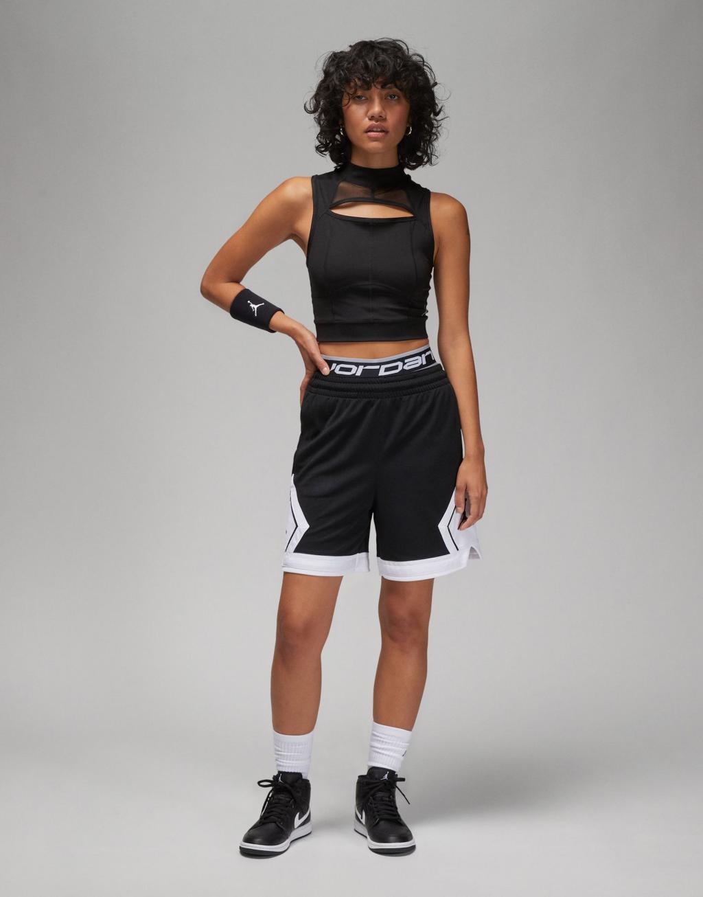 Jordan Sport diamond shorts in black and white Product Image