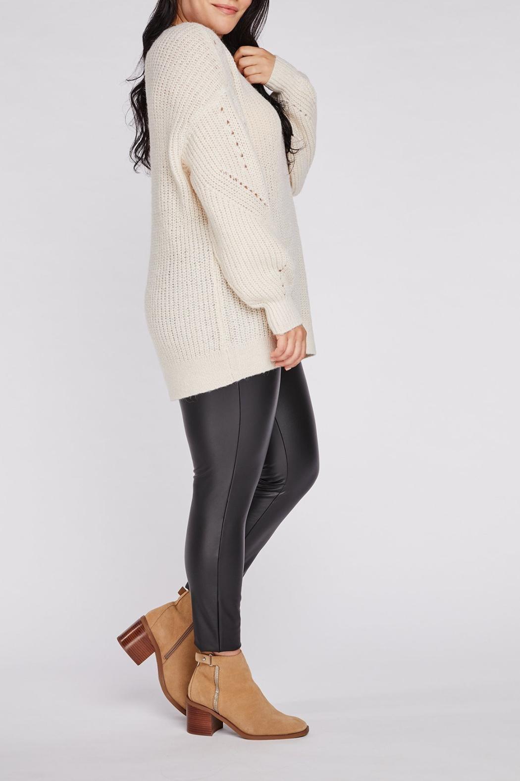 V-Neck Pointelle Sweater Product Image