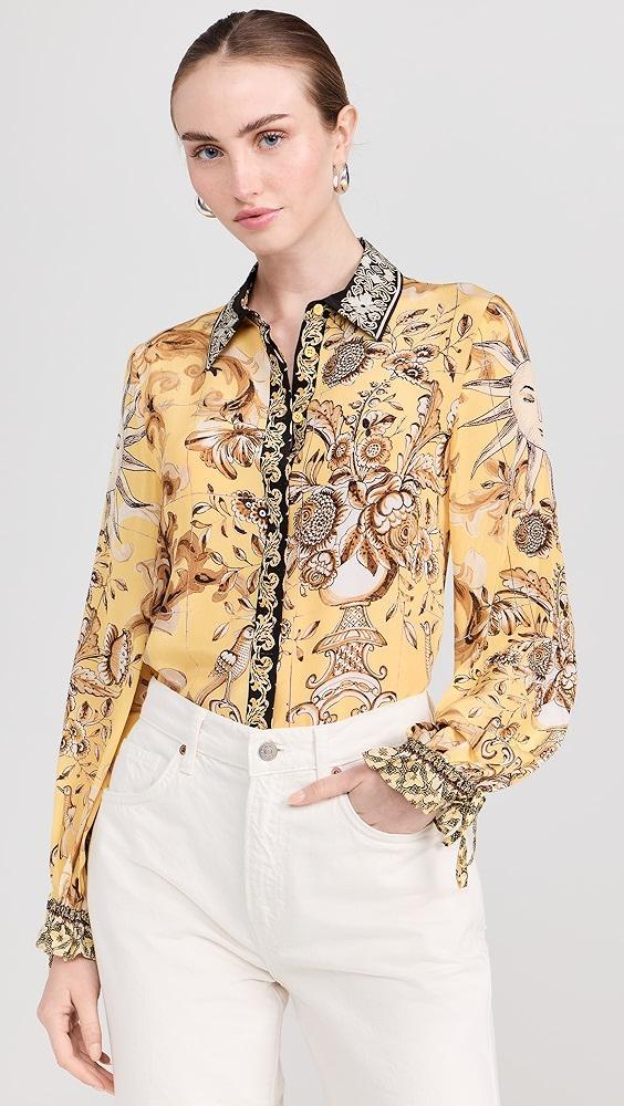 alice + olivia Willa Blouson Tie Sleeve Top | Shopbop product image