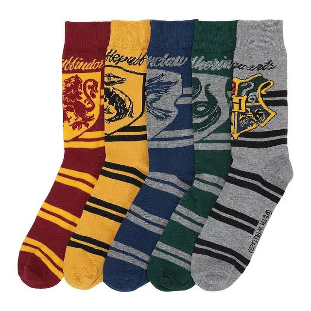 Mens 5-Pack Harry Potter Hogwarts Crew Socks Product Image